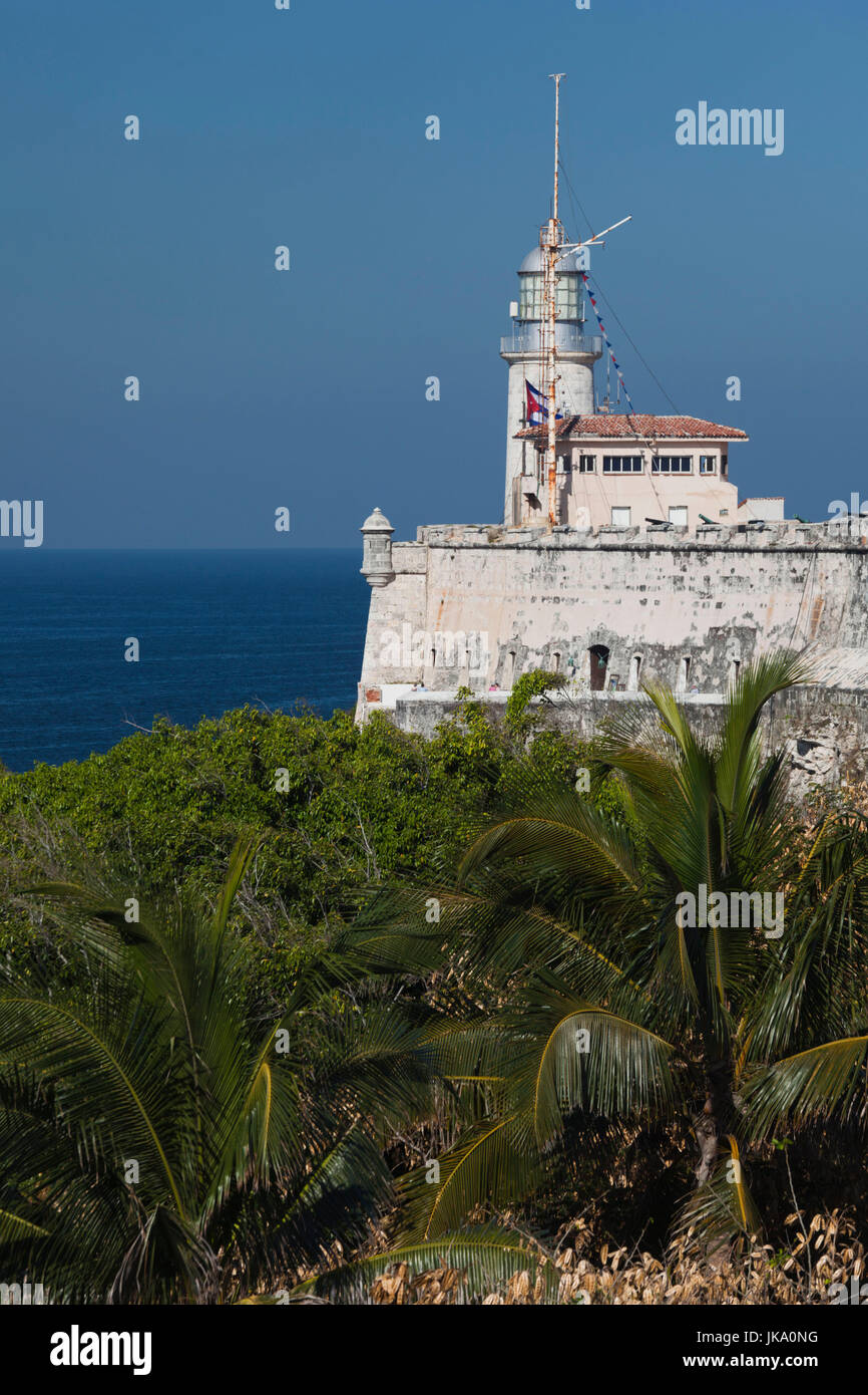 Cuba, Havana, Castillo de los Tres Santos Reys del Morro fortress Stock Photo