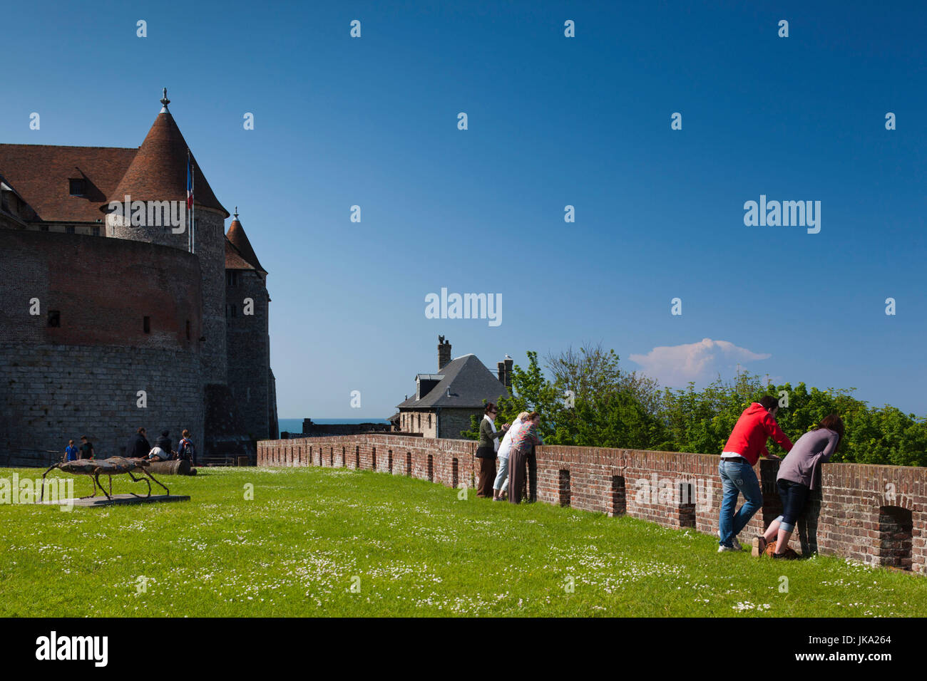 France, Normandy Region, Seine-Maritime Department, Dieppe, Dieppe Chateau Musee, town castle museum, visitors, NR Stock Photo