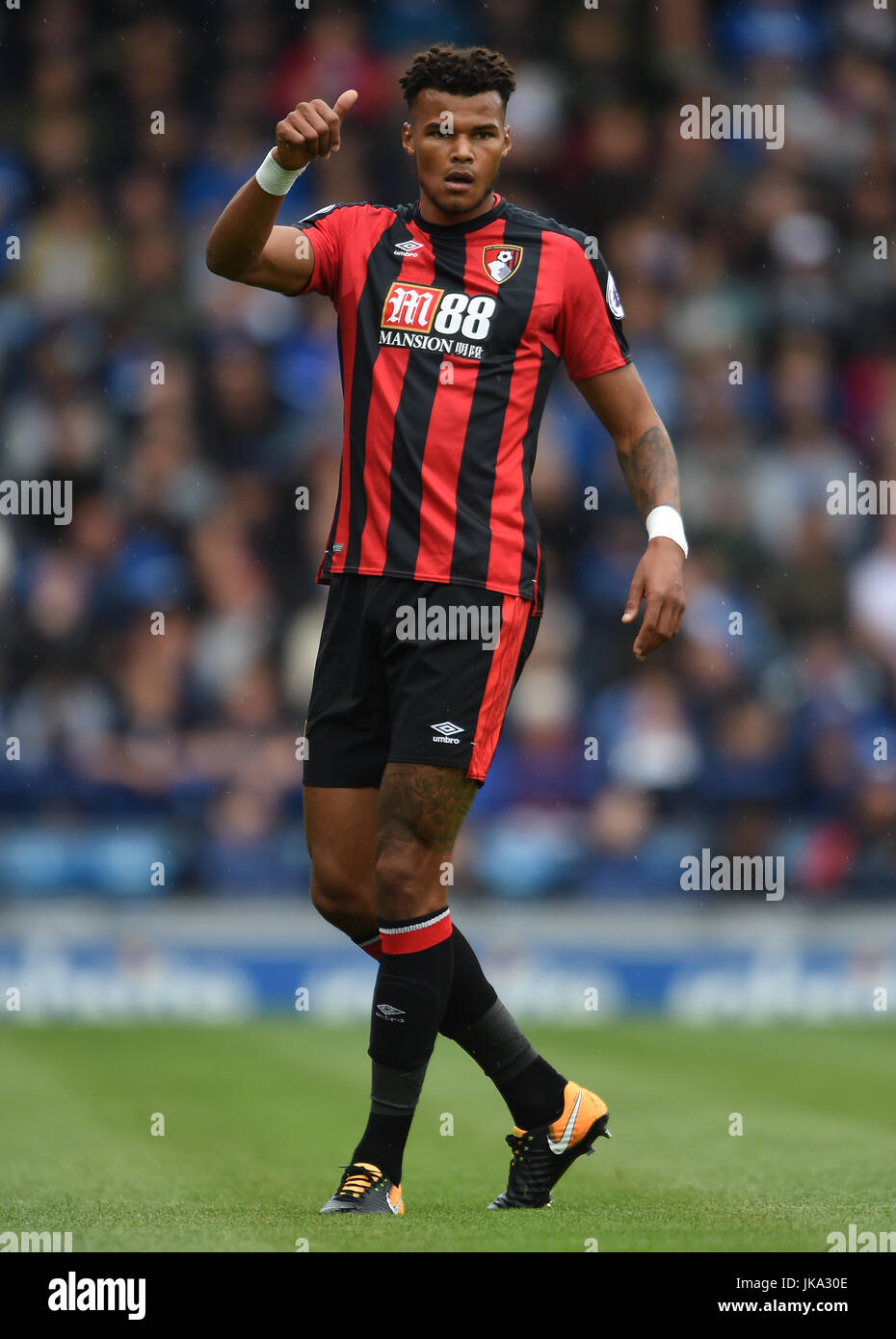 AFC Bournemouth's Tyrone Mings during the pre-season friendly match at Fratton Park, Portsmouth. PRESS ASSOCIATION Photo. Picture date: Saturday July 22, 2017. See PA story SOCCER Portsmouth. Photo credit should read: Daniel Hambury/PA Wire. RESTRICTIONS: No use with unauthorised audio, video, data, fixture lists, club/league logos or 'live' services. Online in-match use limited to 75 images, no video emulation. No use in betting, games or single club/league/player publications. Stock Photo