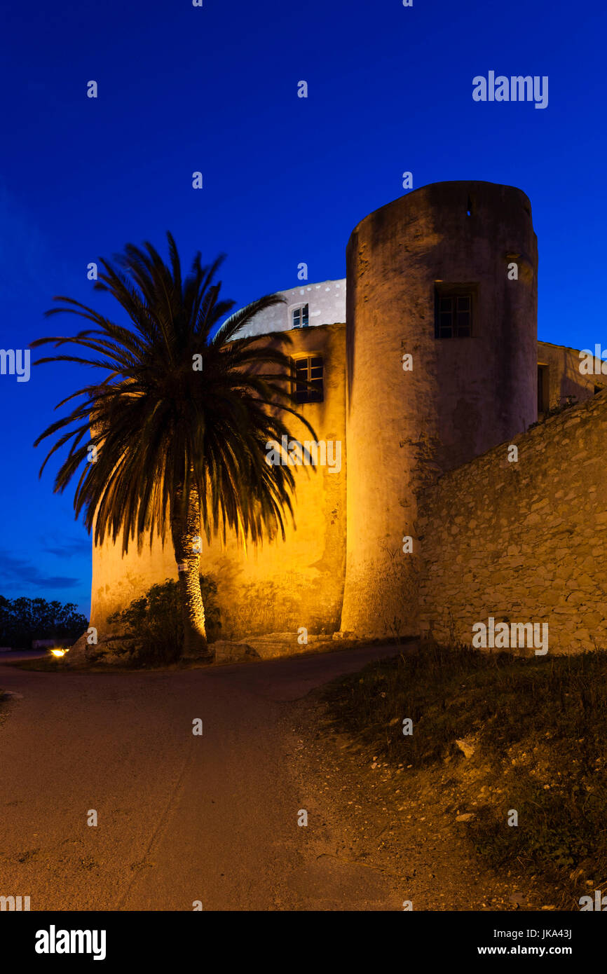 France, Corsica, Haute-Corse Department, Le Nebbio Region, St-Florent, the Citadel, dawn Stock Photo