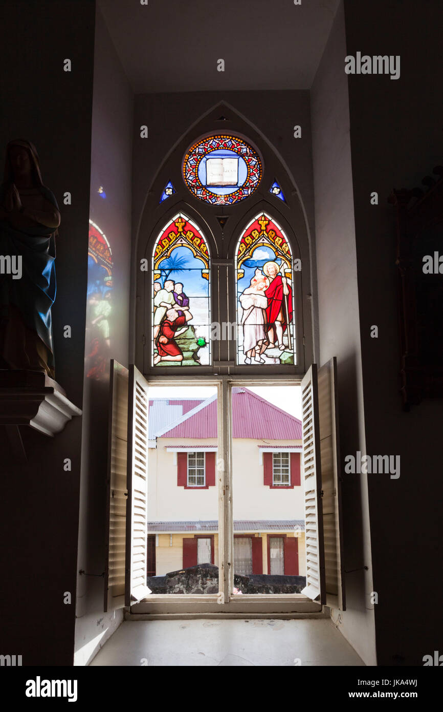 Dominica, Roseau, St. Patricks Catholic Cathedral, interior Stock Photo
