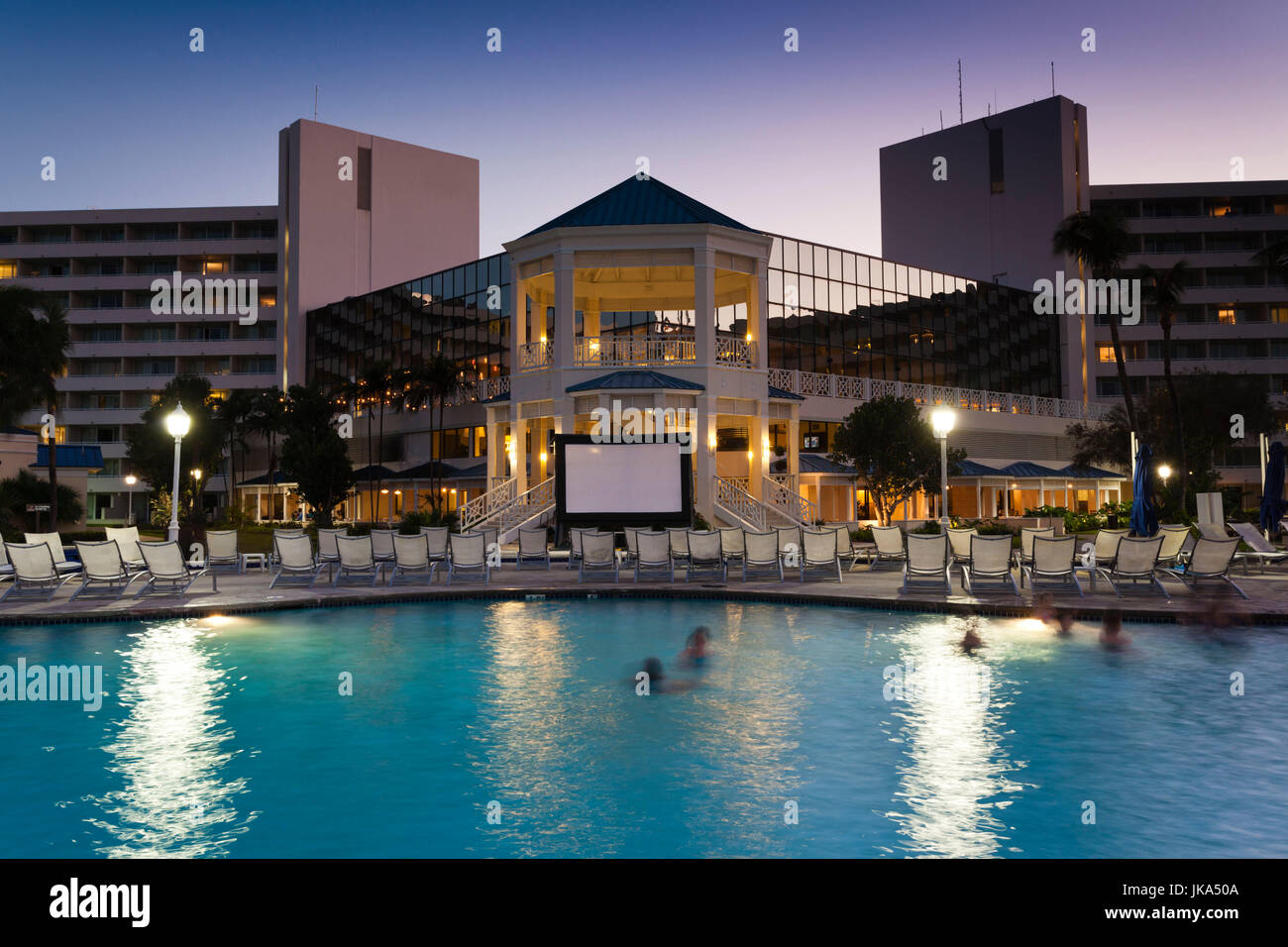 Bahamas, New Providence Island, Nassau, Cable Beach, Sheraton Cable Beach Resort, dusk Stock Photo