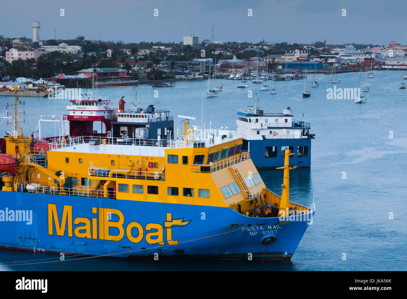 Bahamas, New Providence Island, Nassau, Potters Cay, boat harbor, ferry Stock Photo