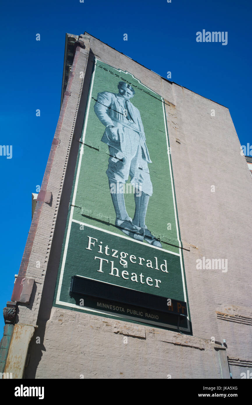 USA, Minnesota, Minneapolis, St. Paul, Fitzgerald Theater, home to the Prairie Home Companion radio show hosted by Garrison Keillor on NPR, National Public Radio Stock Photo