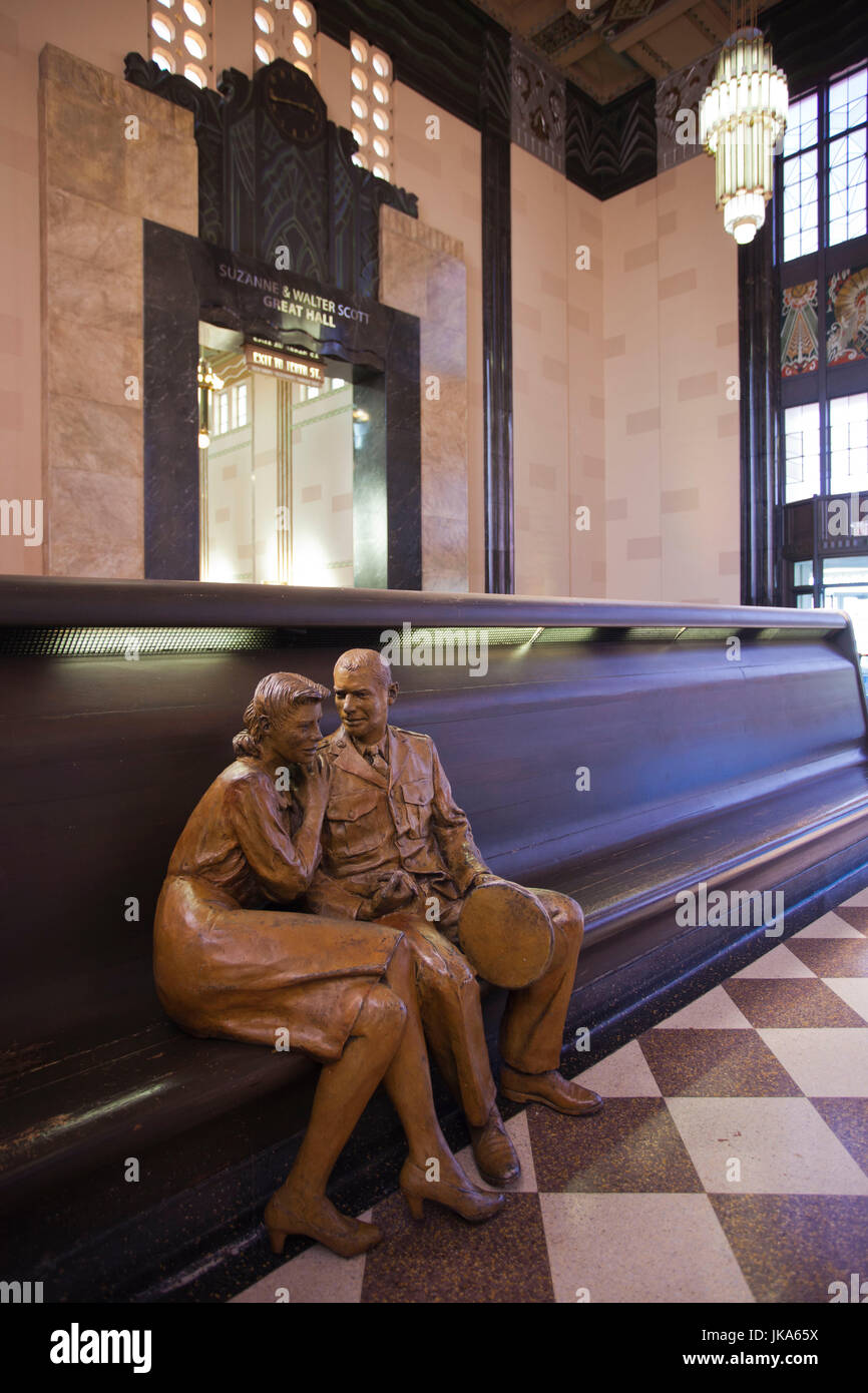 USA, Nebraska, Omaha, The Durham Museum, city museum in 1931 Union Railroad Station, main lobby Stock Photo