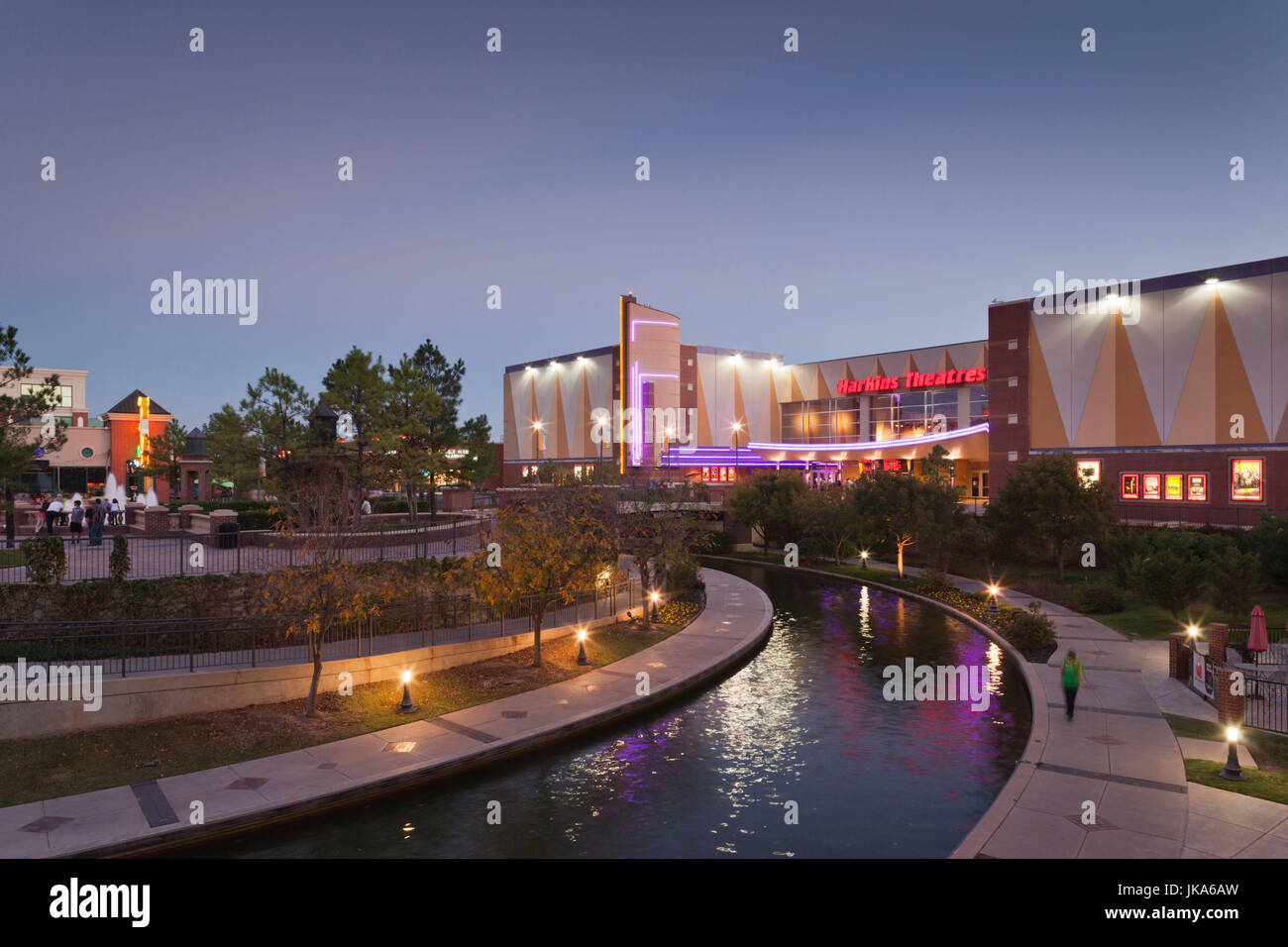 USA, Oklahoma, Oklahoma City, Bricktown, entertainment district, dusk