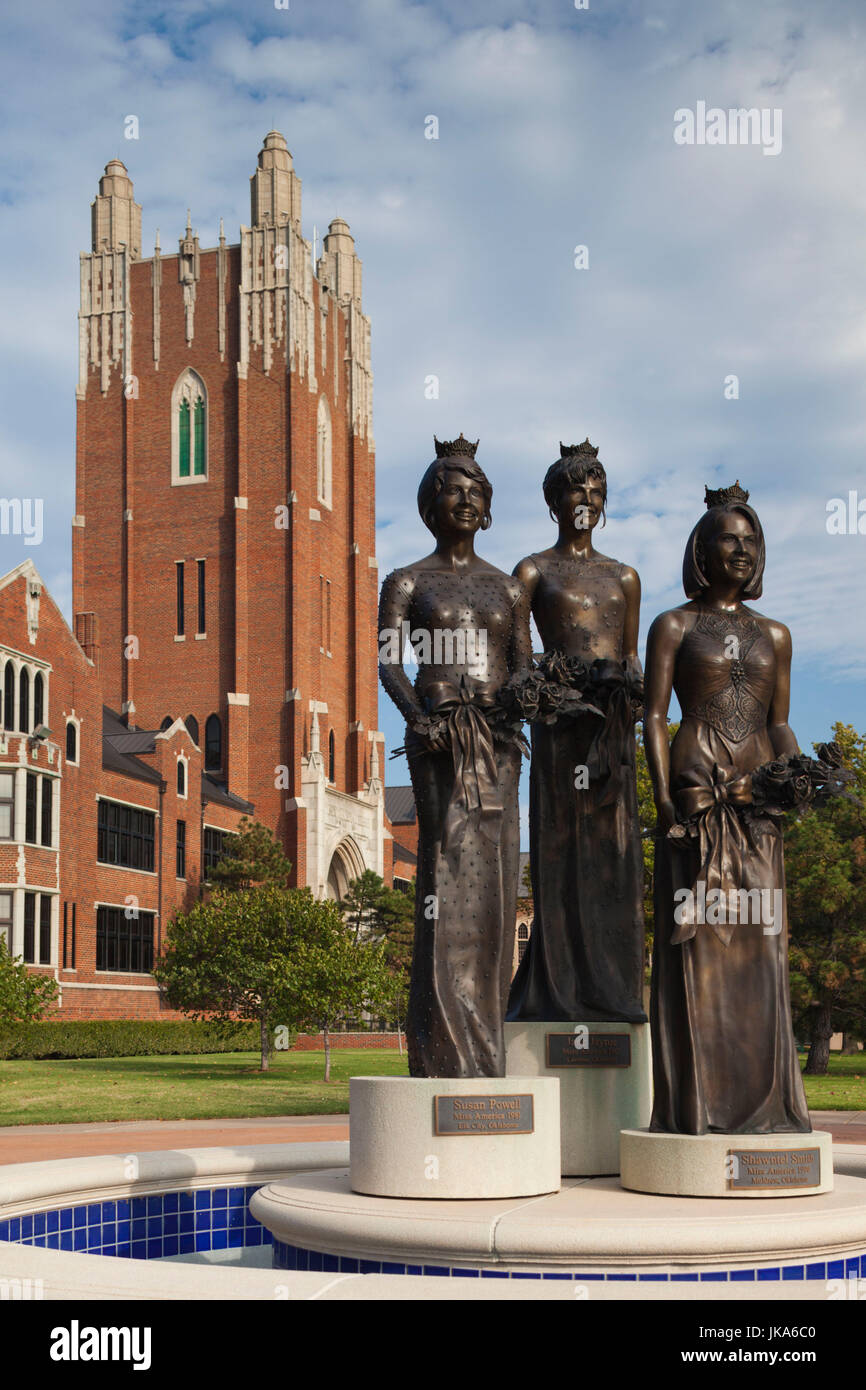 USA, Oklahoma, Oklahoma City, Miss America Monument, Oklahoma City University Stock Photo
