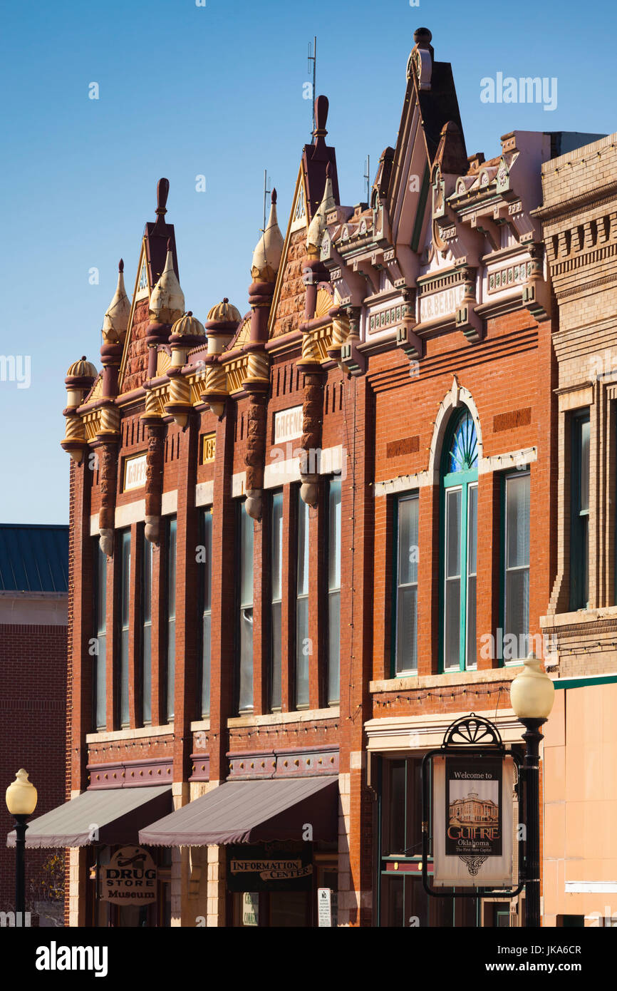 USA, Oklahoma, Guthrie, downtown historic buildings Stock Photo