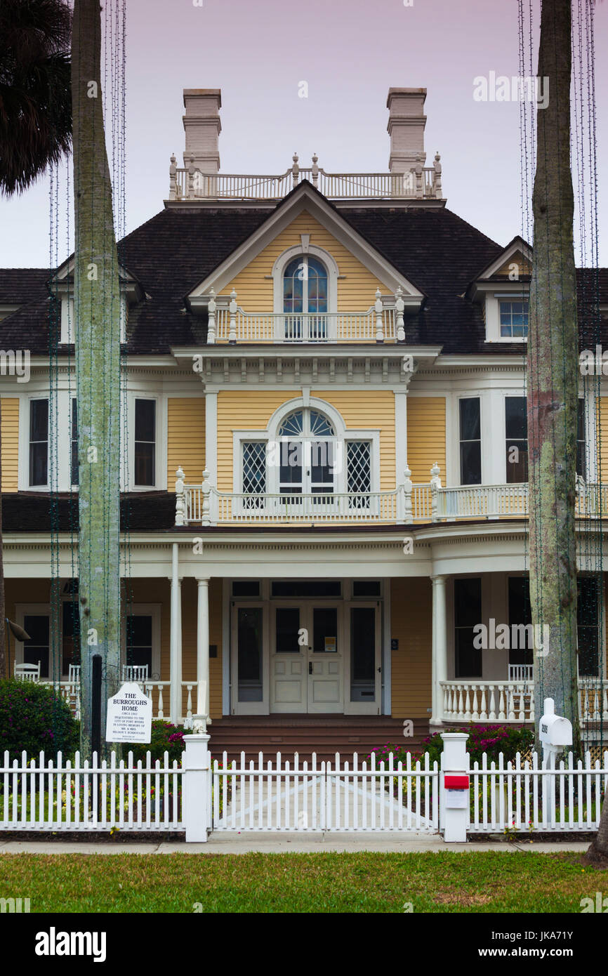 USA, Florida, Gulf Coast, Fort Myers, Burroughs Home and Gardens, historic house Stock Photo