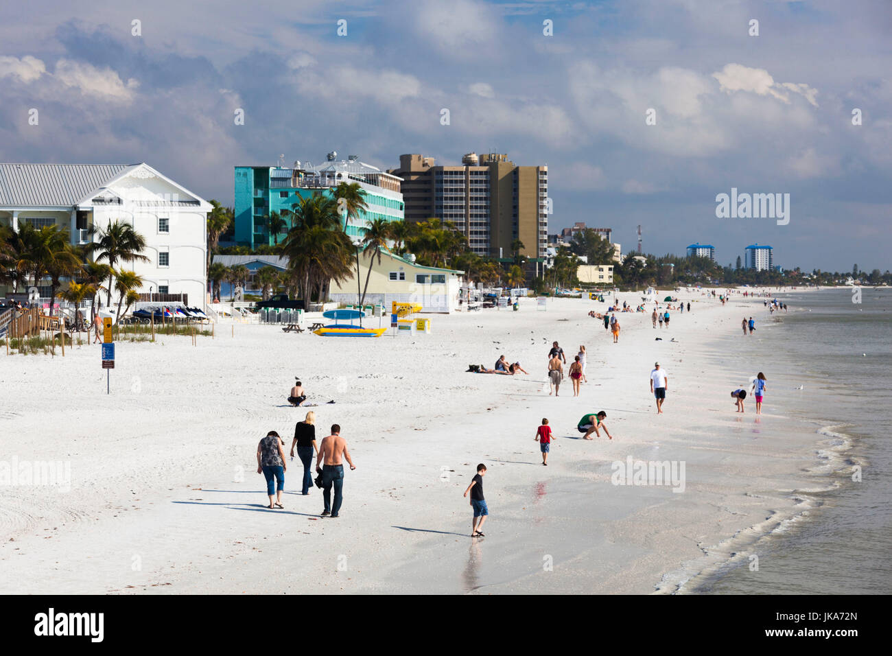 USA, Florida, Gulf Coast, Fort Myers Beach, elevated beach view Stock Photo