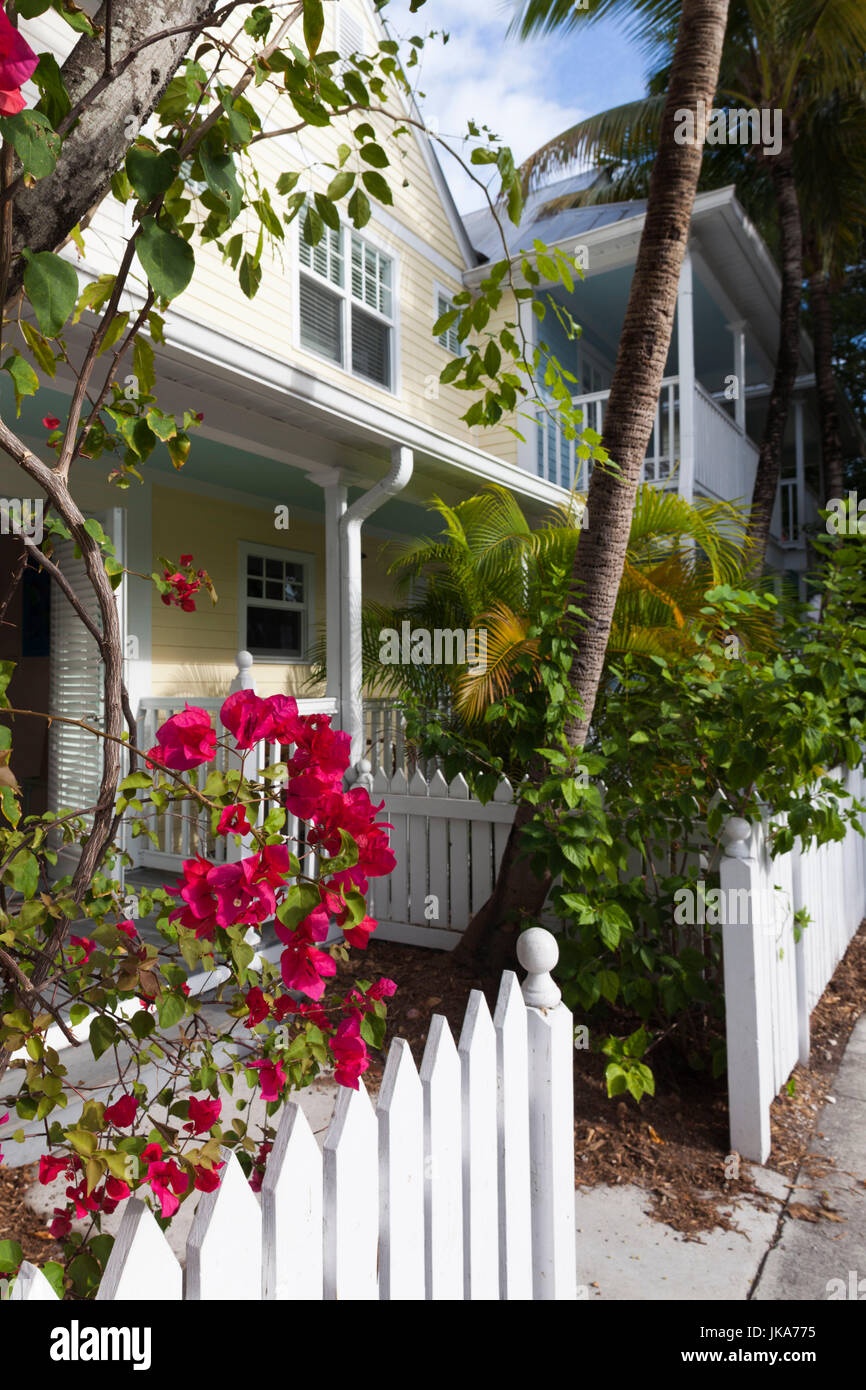 USA, Florida, Florida Keys, Key West, Truman Annex, house detail Stock Photo