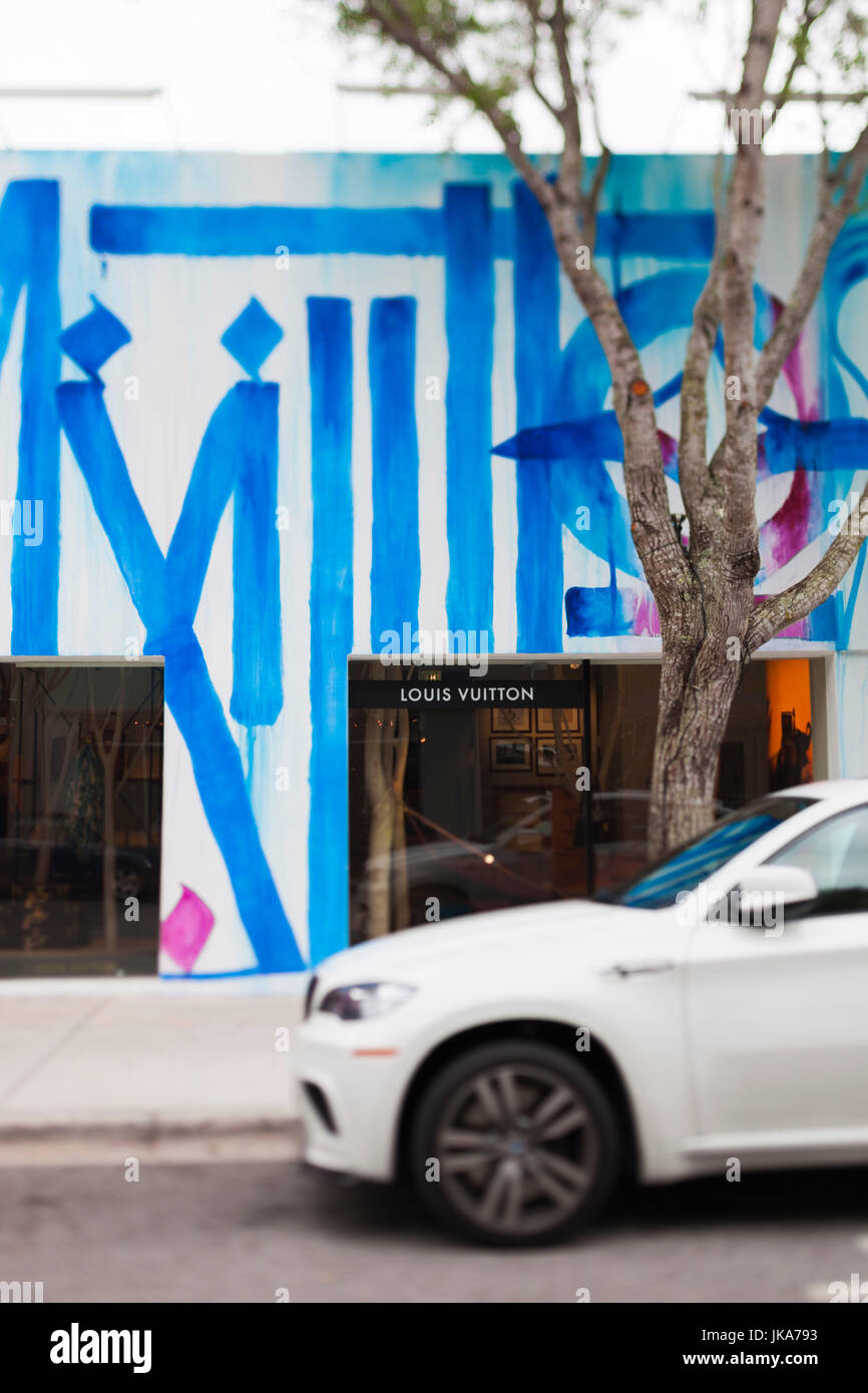 Facade of Louis Vuitton store outside the Miami Design District in Miami,  Florida. Luxury shopping center and store Stock Photo - Alamy