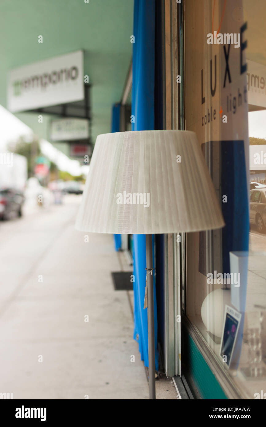 USA, Florida, Miami, Miami Design District, lamp, defocussed Stock Photo