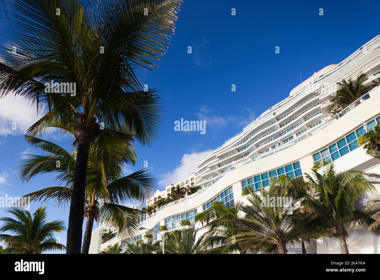 USA, Florida, Fort Lauderdale, Fort Lauderdale Beach, high rise ...