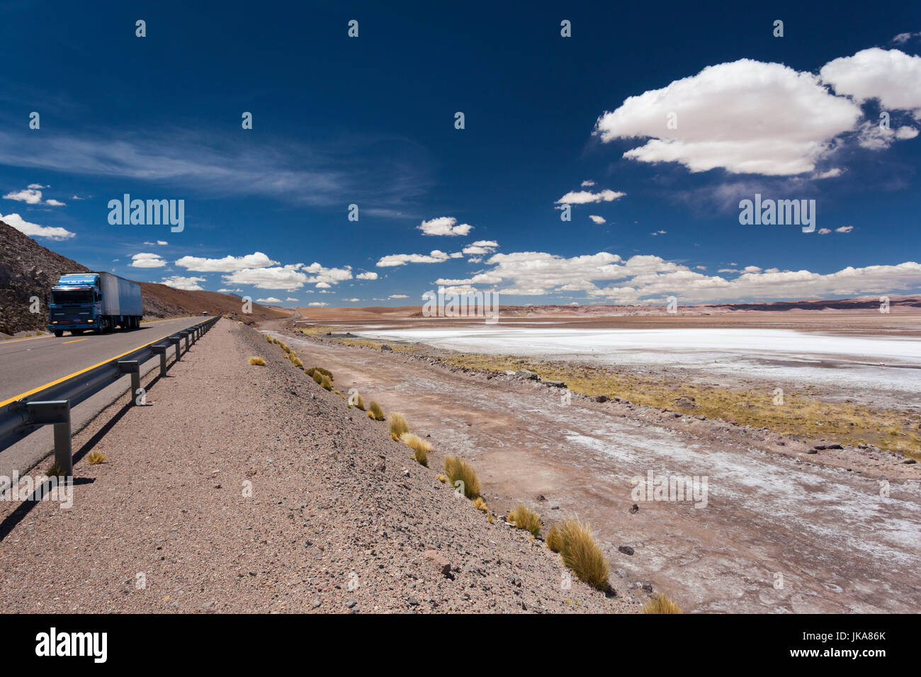 Chile, Atacama Desert, Ruta 27 CH highway Stock Photo