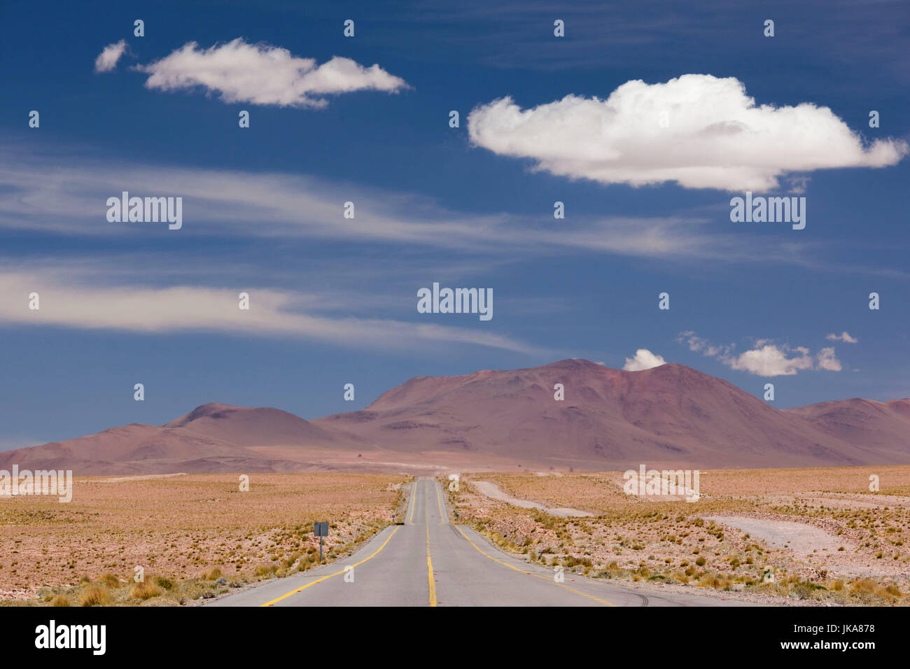 Chile, Atacama Desert, Ruta 27 CH highway Stock Photo
