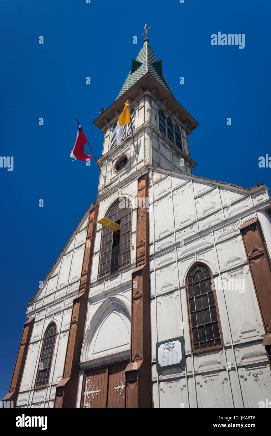 Chile, Guayacan, Iglesia de Guayacan church, prefabricated metal and designed by Gustave Eiffel Stock Photo