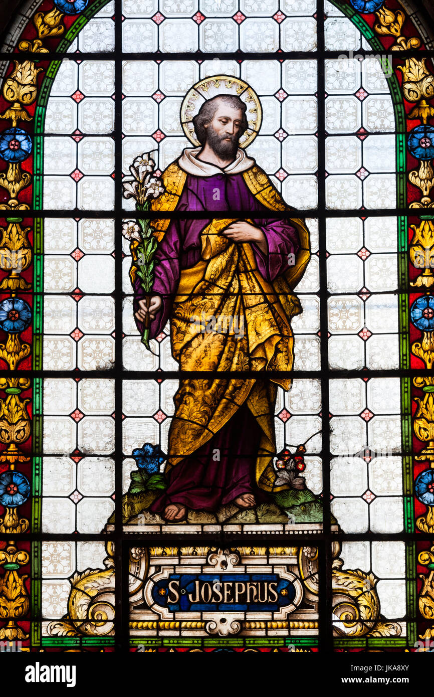 Chile, La Serena, Iglesia Catedral cathedral, stained glass window, St