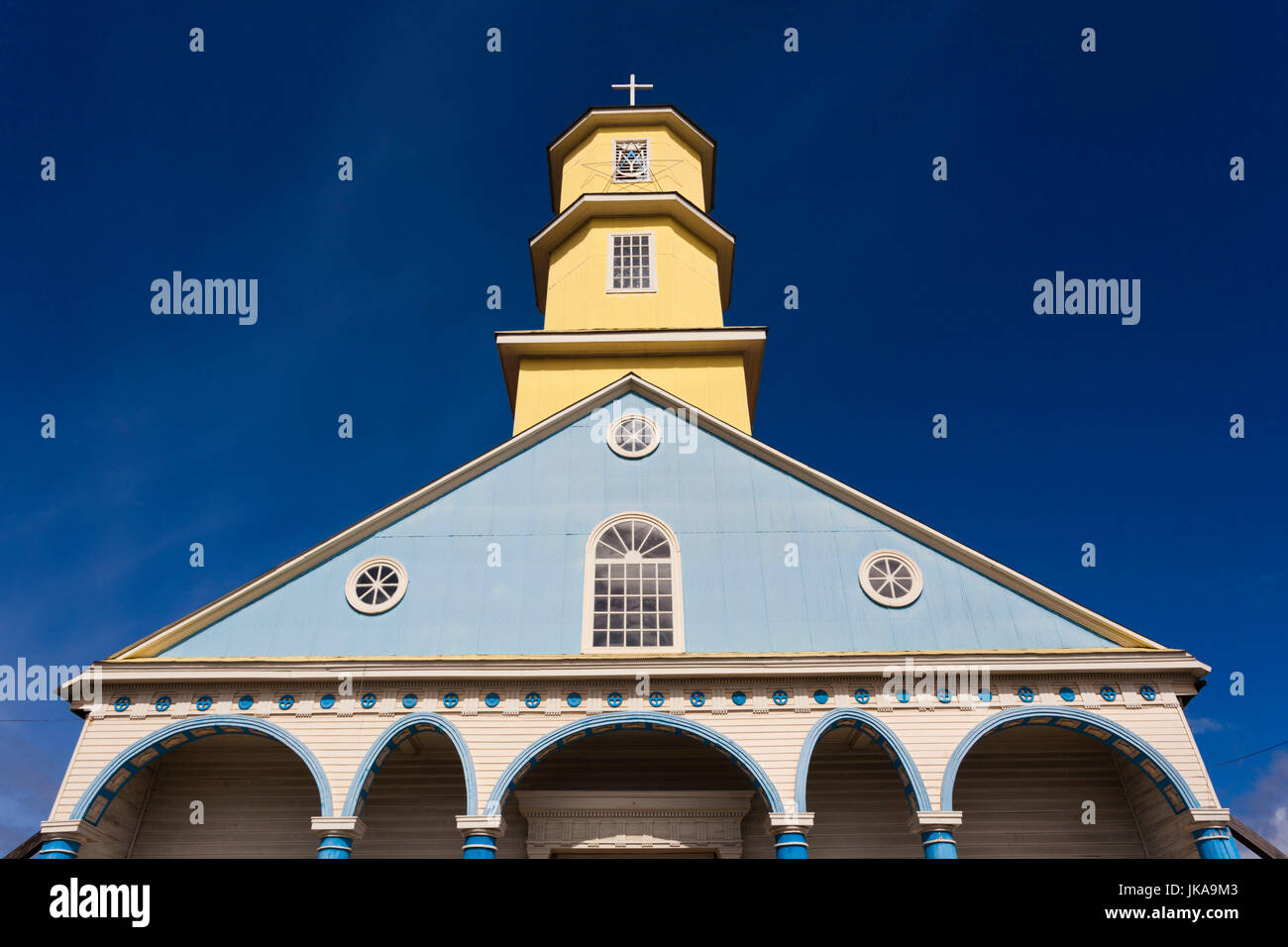 Chile, Chiloe Island, Chonchi, Iglesia Nuestra Senora del Rosario church, exterior Stock Photo