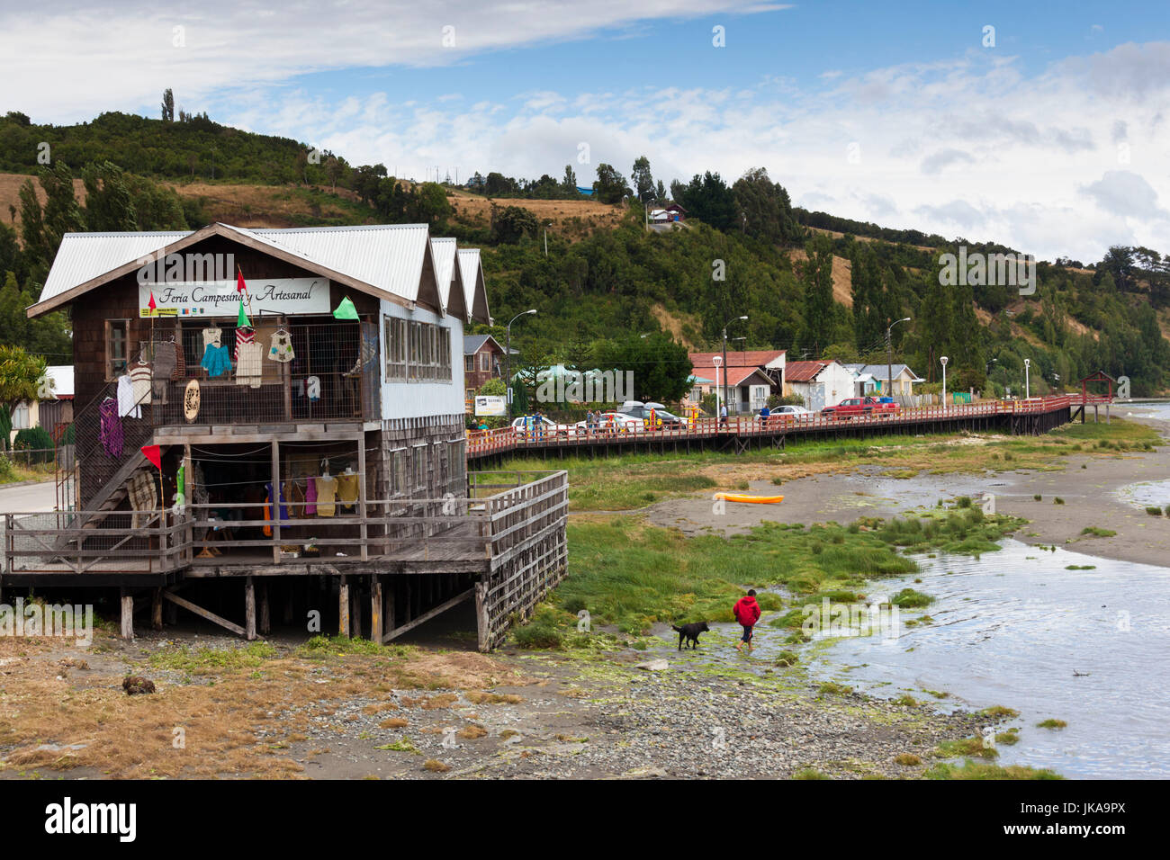 Chile, Chiloe Archipelago, Quinchao Island, Curaco de Velez, waterfront Stock Photo