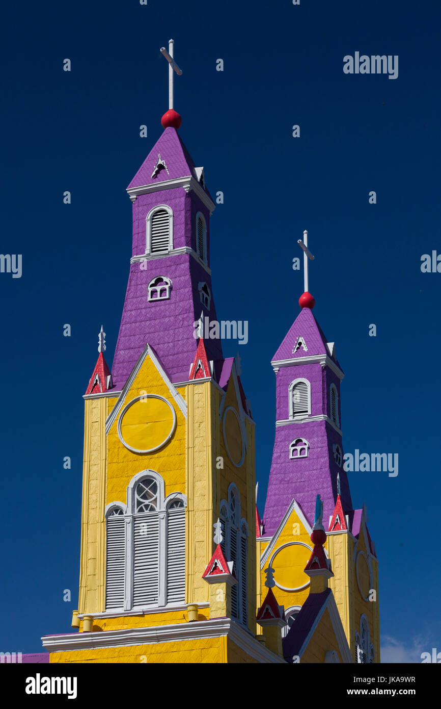 Chile, Chiloe Island, Castro, Iglesia de San Francisco church, exterior Stock Photo