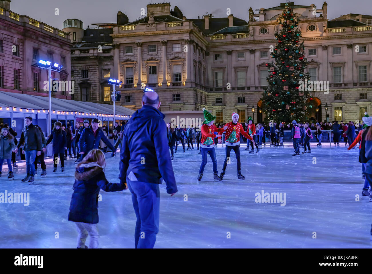 London, England, UK December 29, 2016 Iceskating at Somerset House