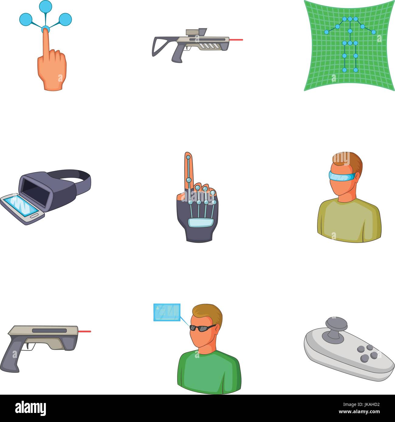 VR interface icons set, cartoon style Stock Vector Image & Art - Alamy