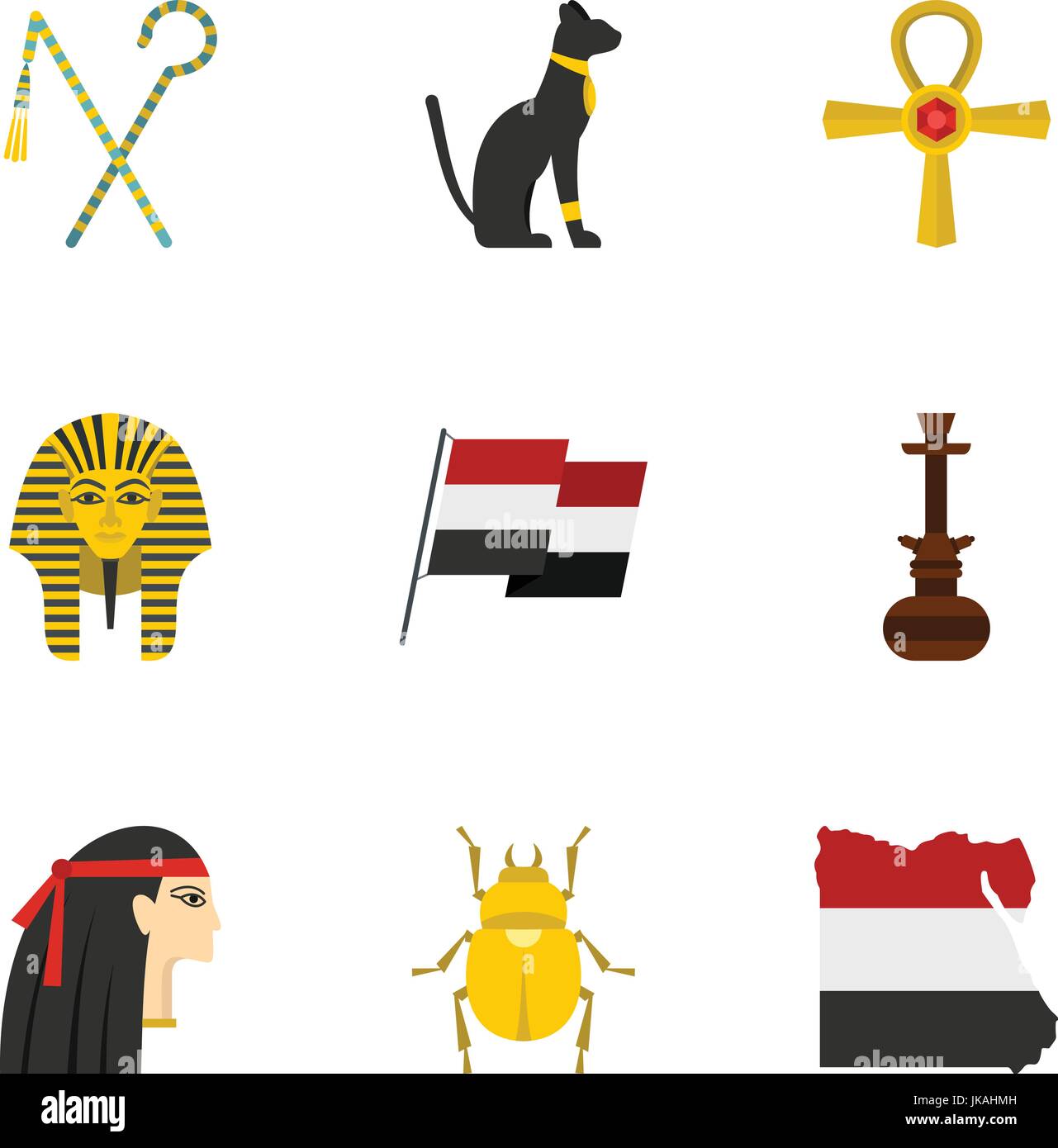 Pharaon of Egypt icons set, cartoon style Stock Vector Image & Art - Alamy