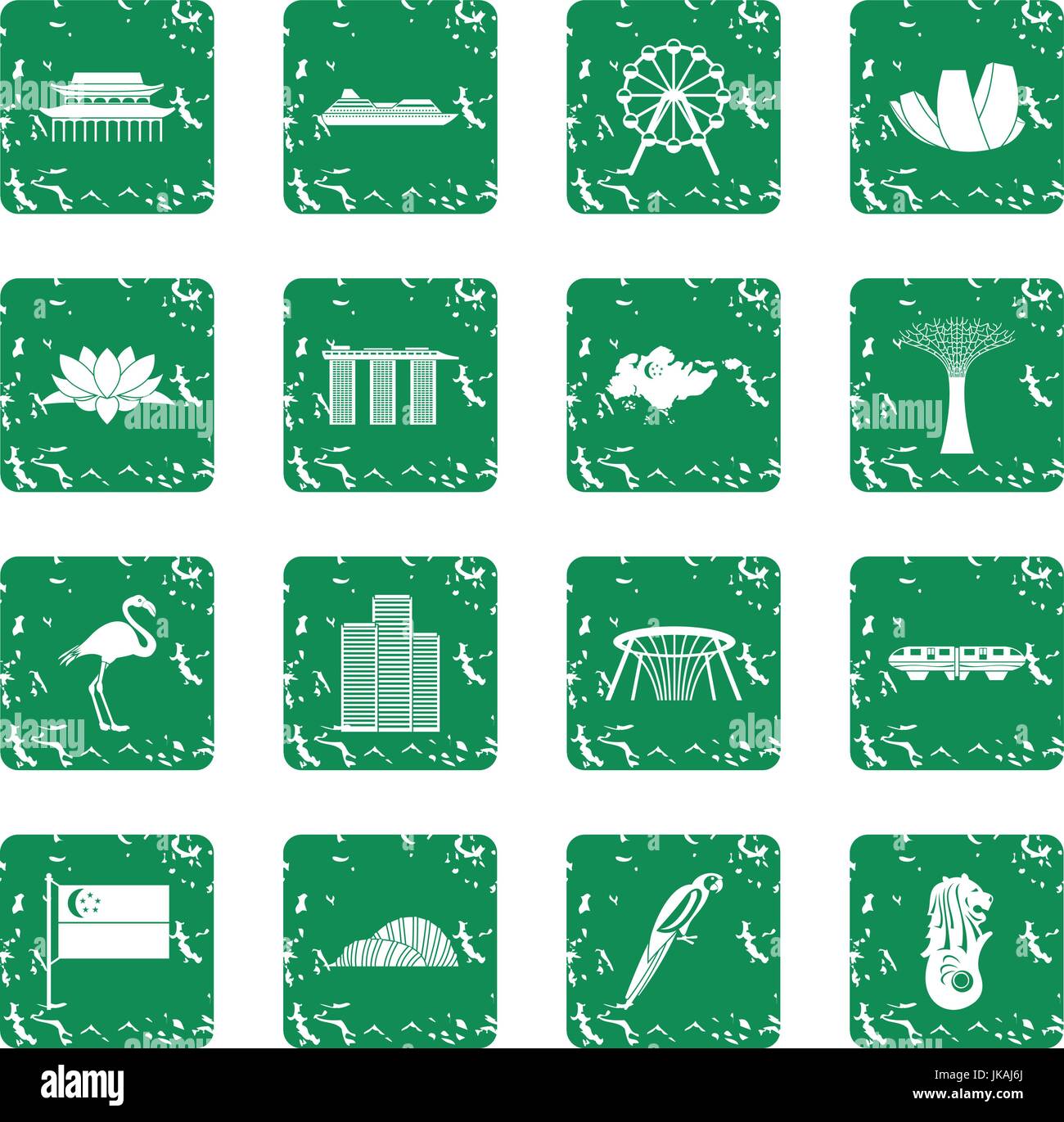Singapore icons set grunge Stock Vector Image & Art - Alamy