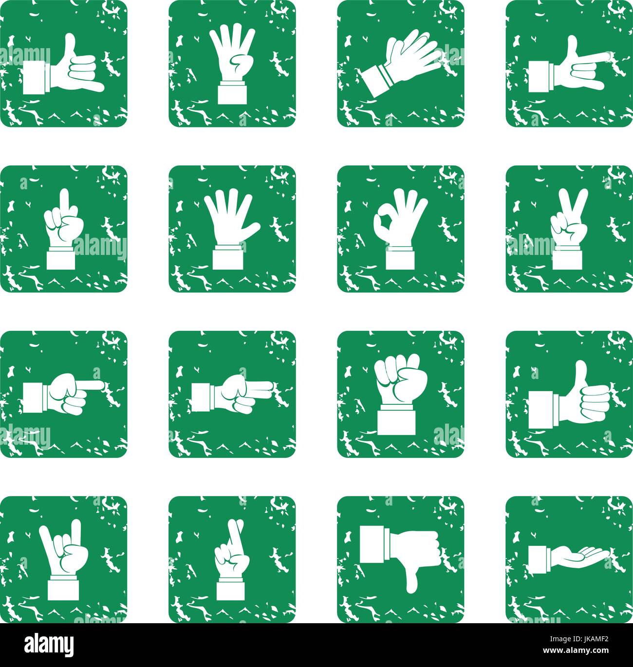 Hand gesture icons set grunge Stock Vector Image & Art - Alamy