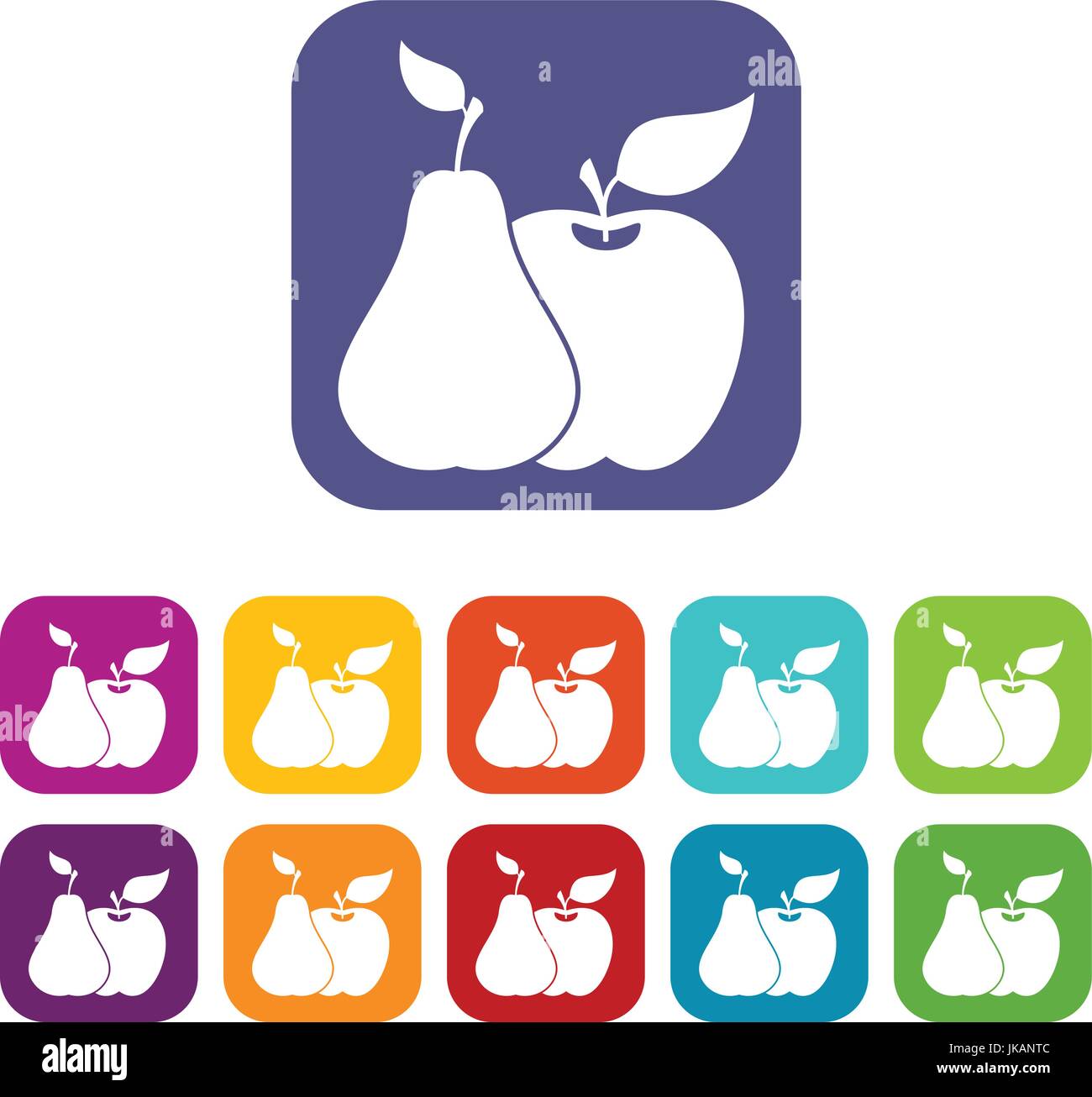 Apple and pear icons set Stock Vector Image & Art - Alamy