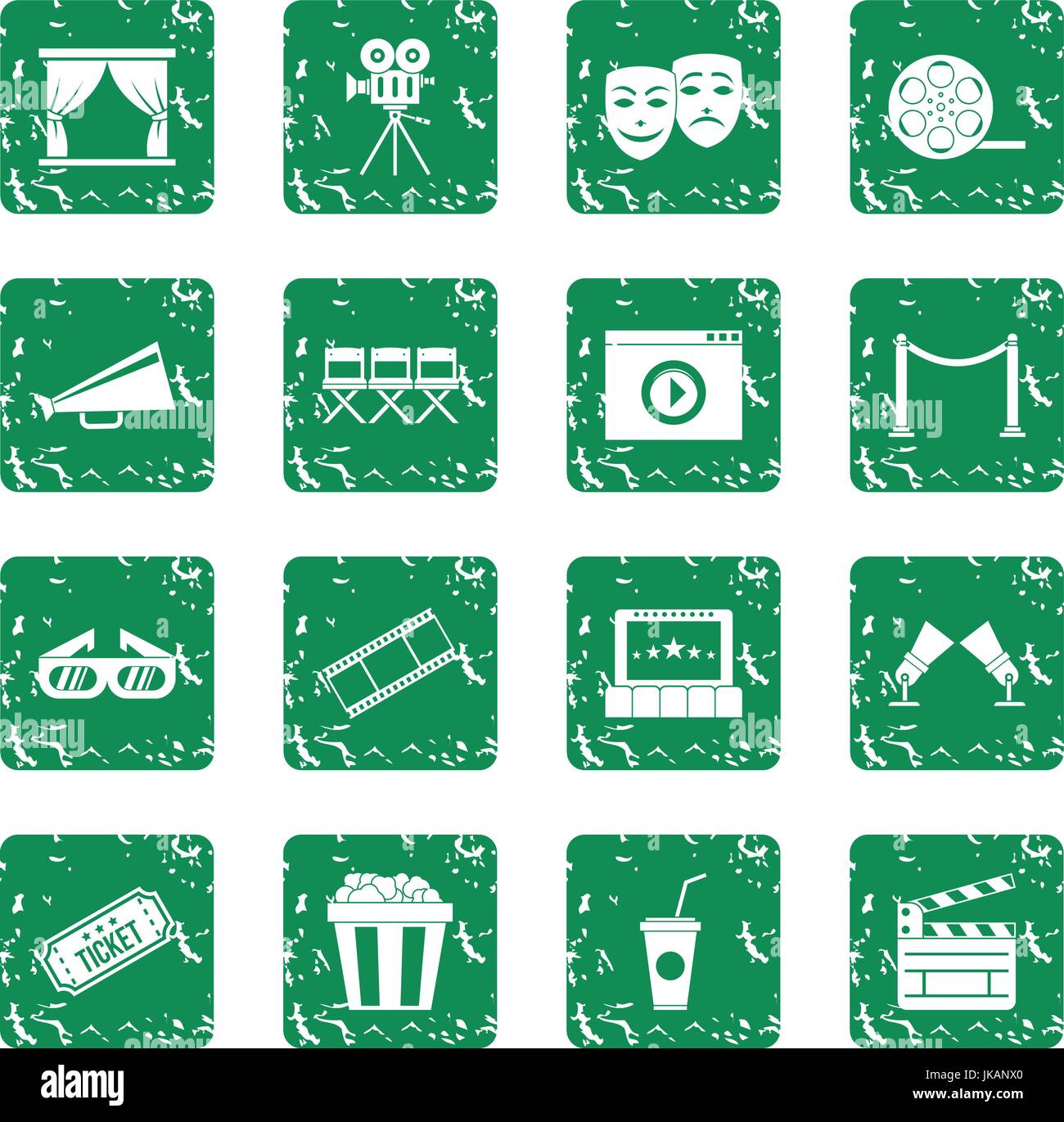 Cinema icons set grunge Stock Vector Image & Art - Alamy