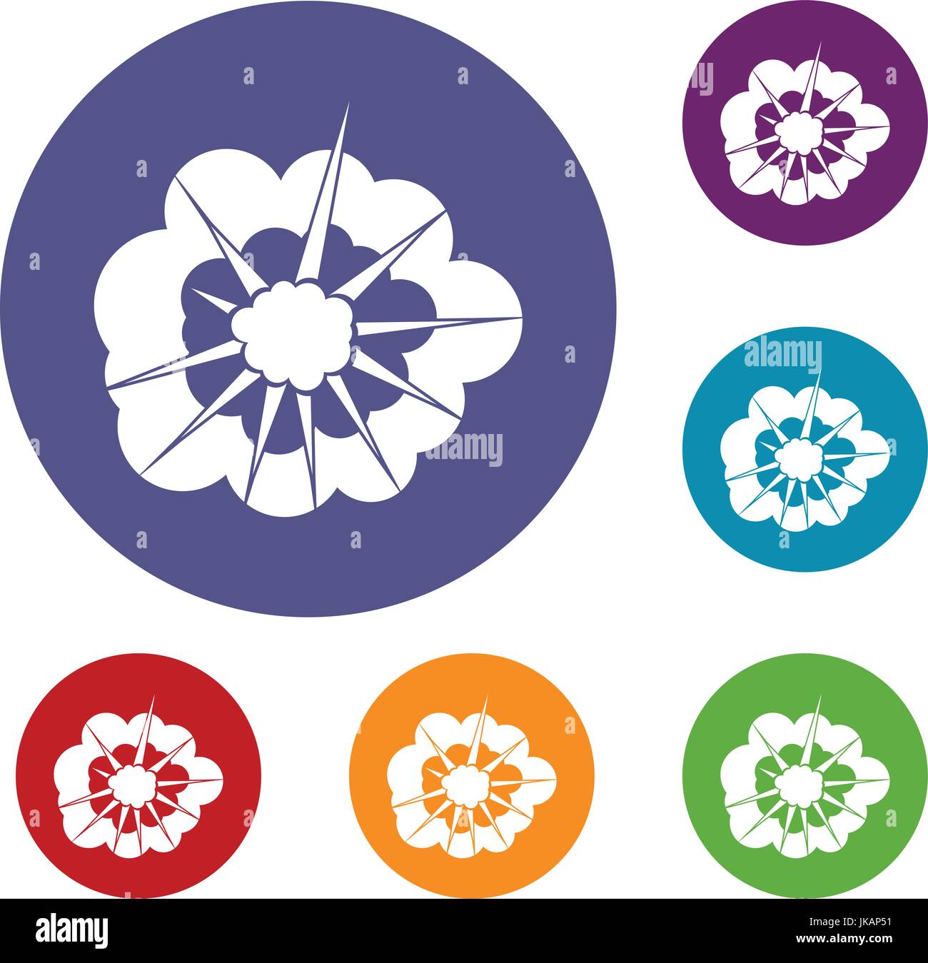 Cloudy explosion icons set Stock Vector Image & Art - Alamy