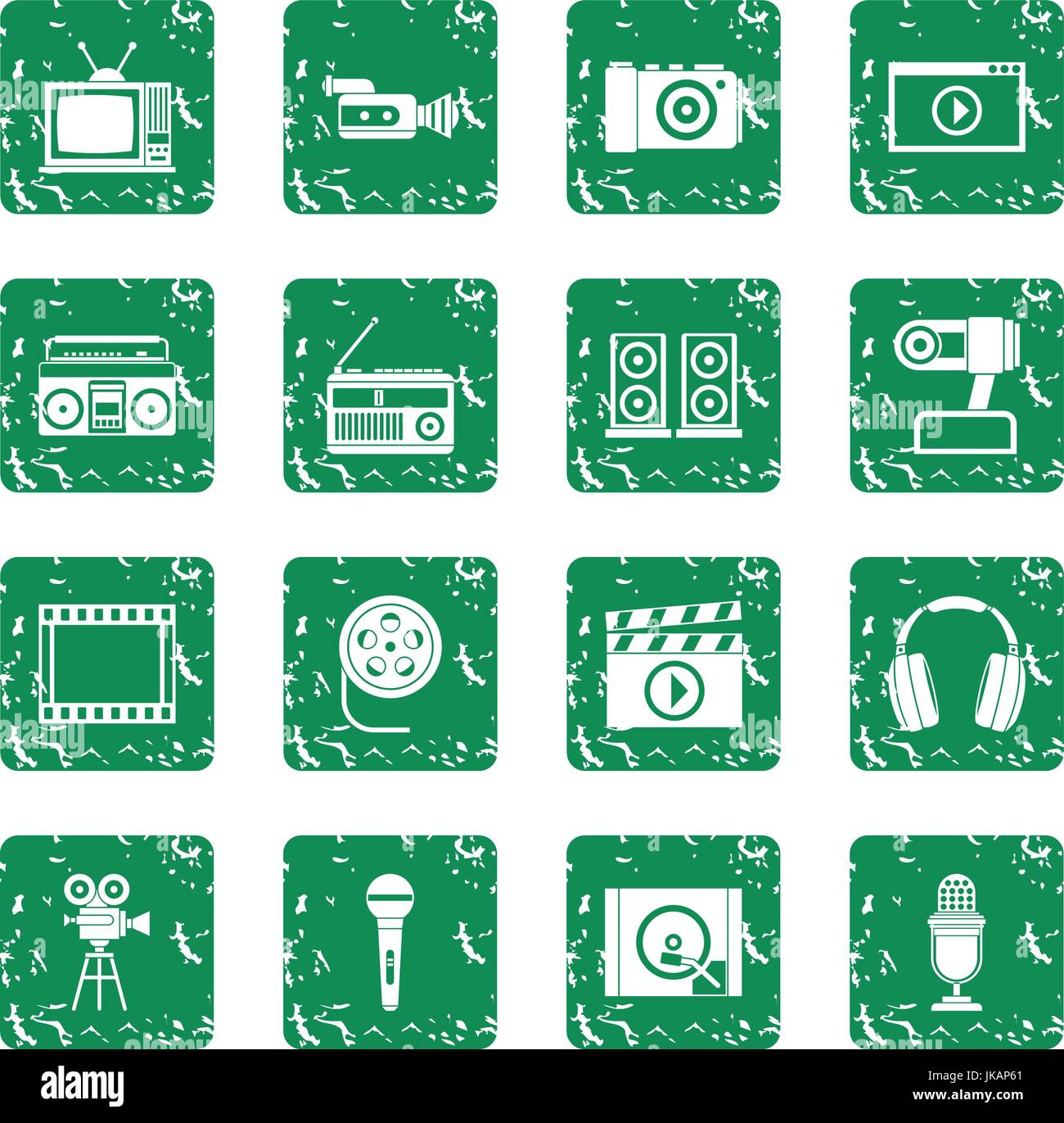 Audio and video icons set grunge Stock Vector Image & Art - Alamy