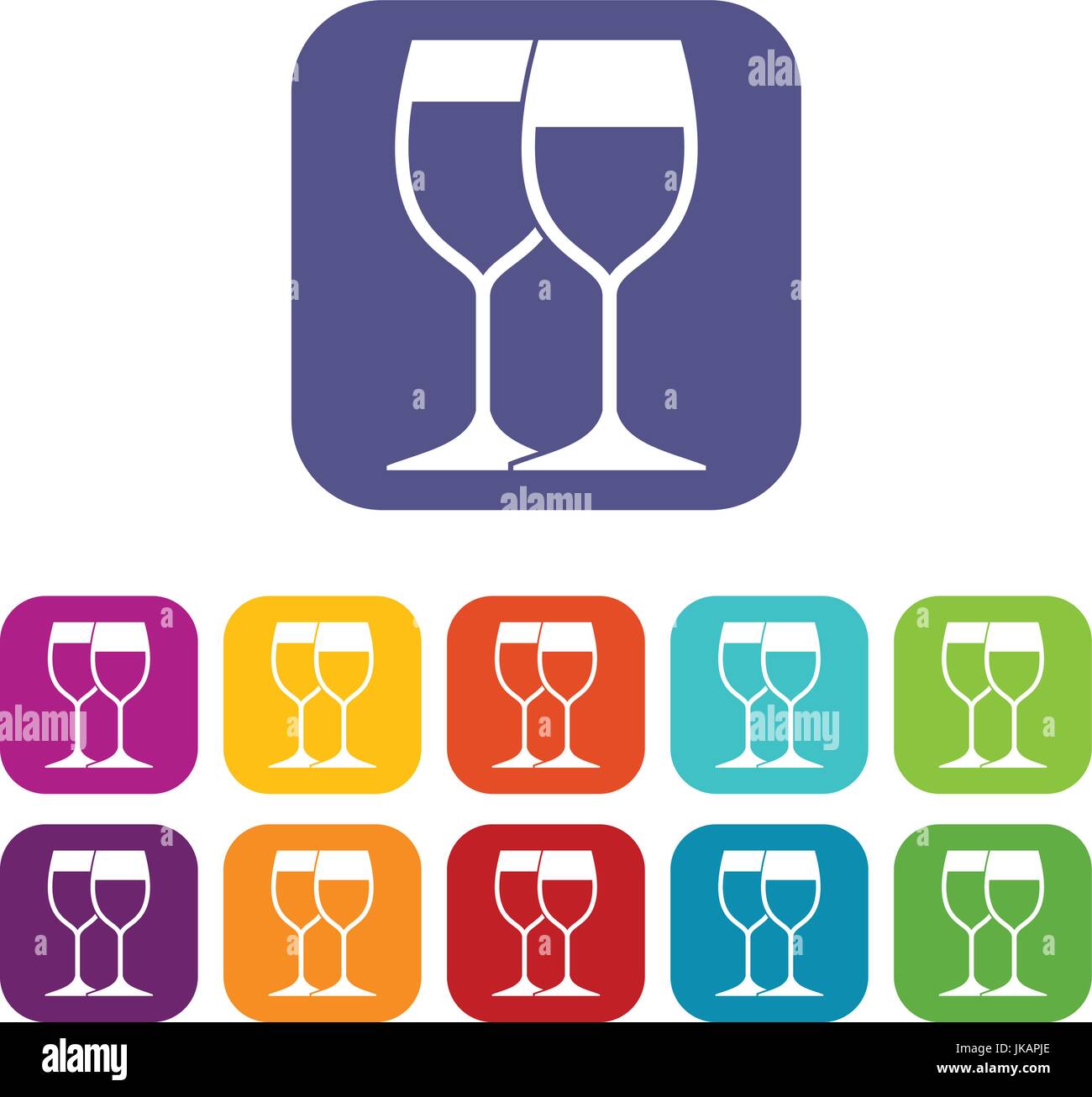 Wine glasses icons set Stock Vector Image & Art - Alamy