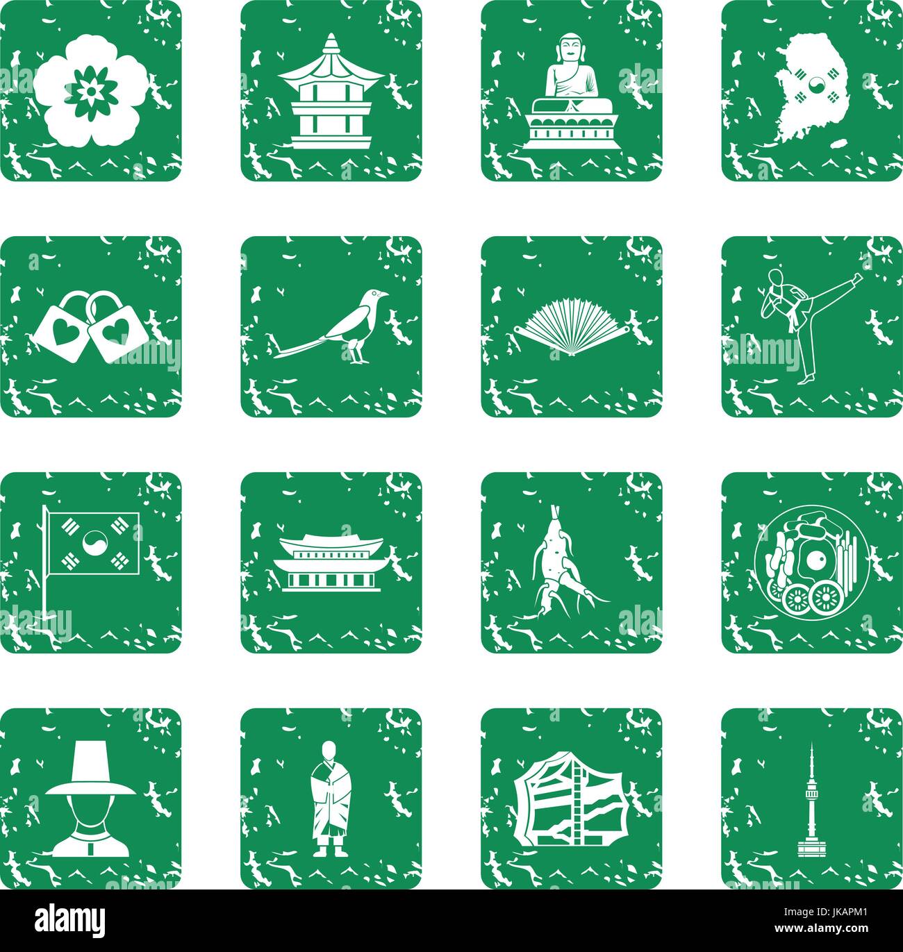 South Korea icons set grunge Stock Vector Image & Art - Alamy