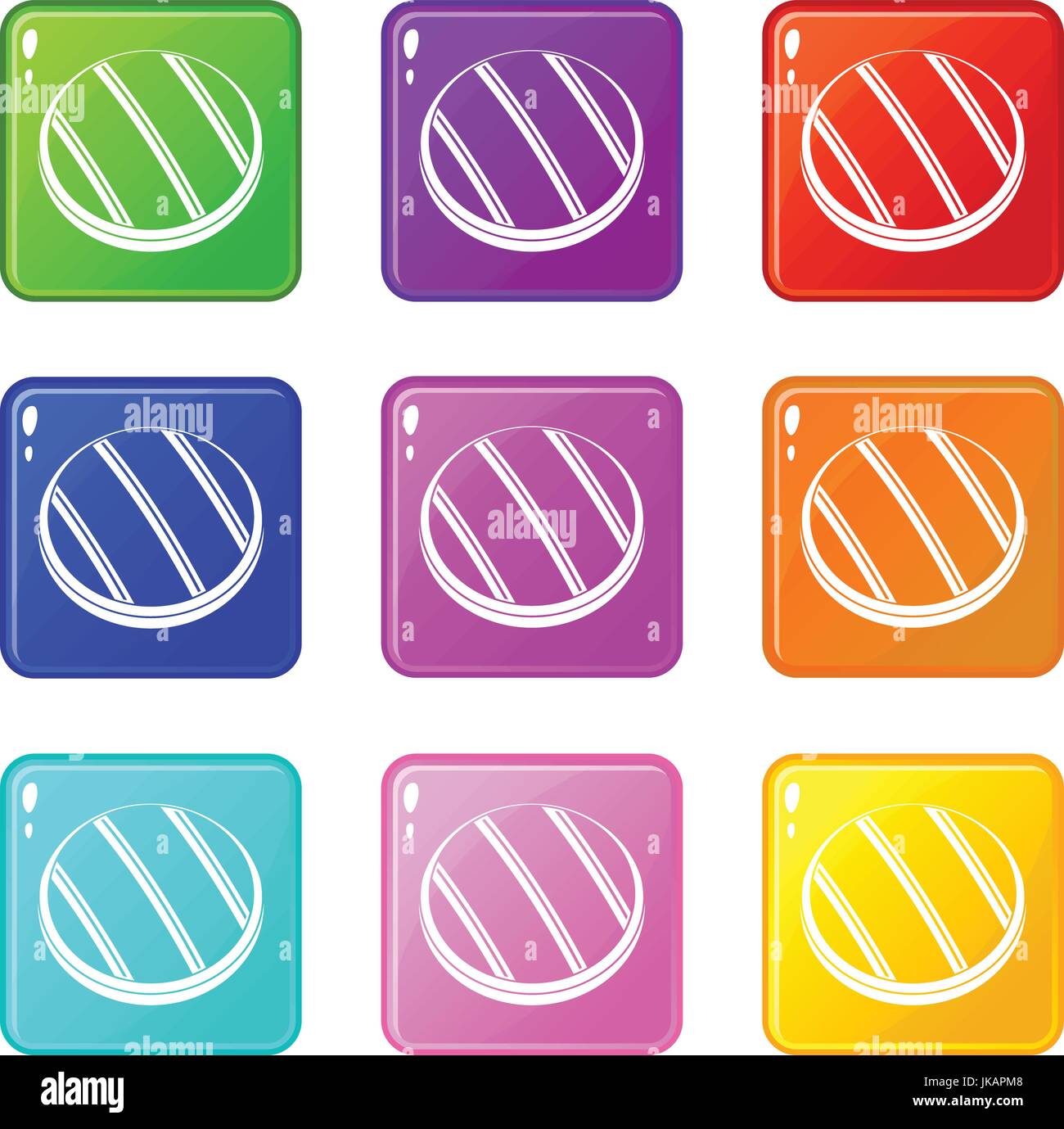 Grilled round beef steak set 9 Stock Vector Image & Art - Alamy