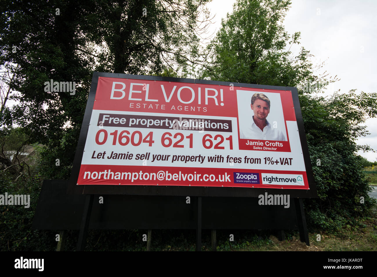 Belvoir property sign Northampton Stock Photo Alamy