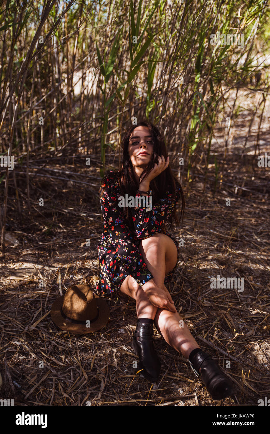 Italian girl enjoying summer holidays in beautiful Sardinia, Italy Stock Photo