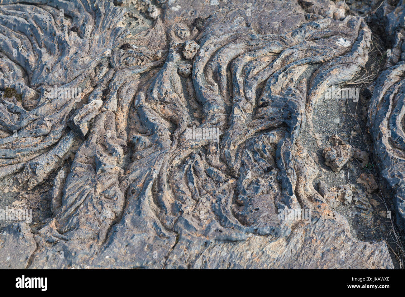 Solidified lave flow on the coastal plain of southern Iceland Stock Photo