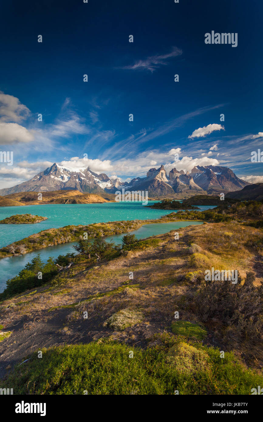 Chile, Magallanes Region, Torres del Paine National Park, Lago Pehoe, morning landscape Stock Photo