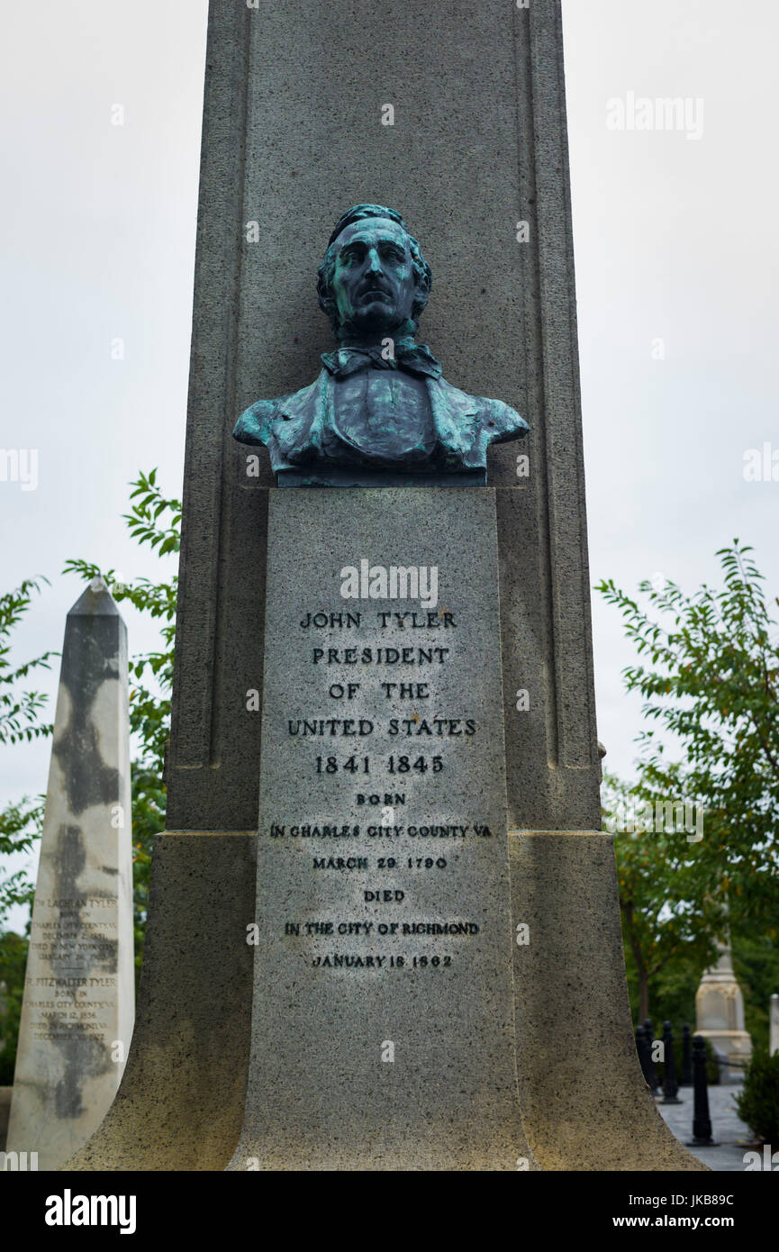 Grave of us president john tyler hires stock photography and images