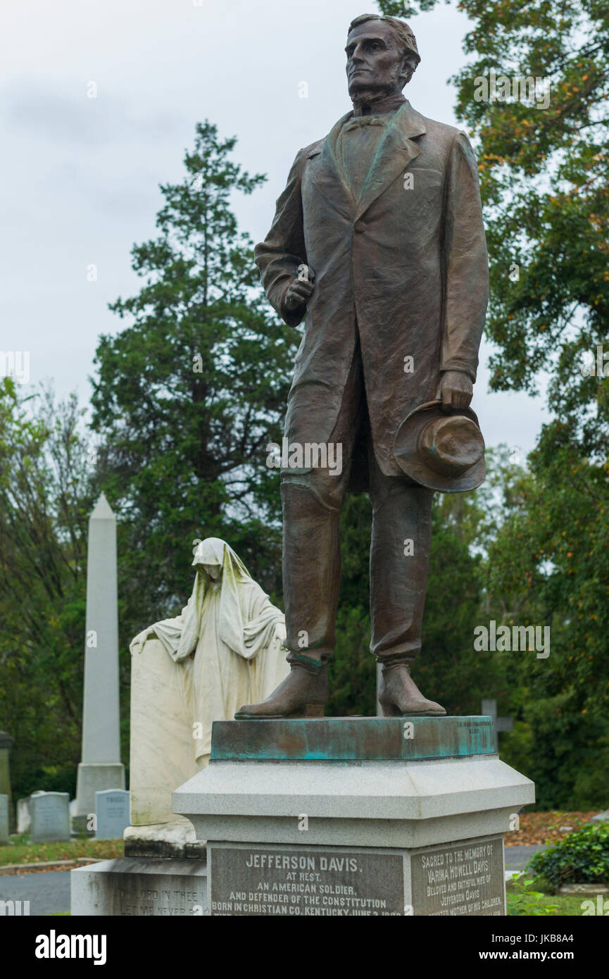 USA, Virginia, Richmond, Hollywood Cemetery, grave of Confederate President Jefferson Davis Stock Photo