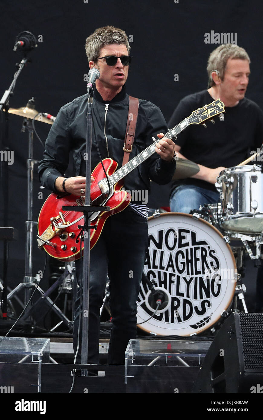 Support act Noel Gallagher's High Flying Birds performing on stage at
