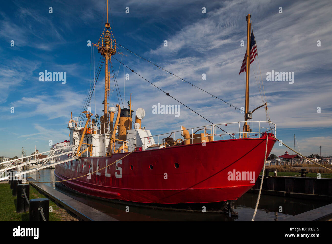 USA, Delaware, Lewes, waterfront, Lightship Overfalls, floating