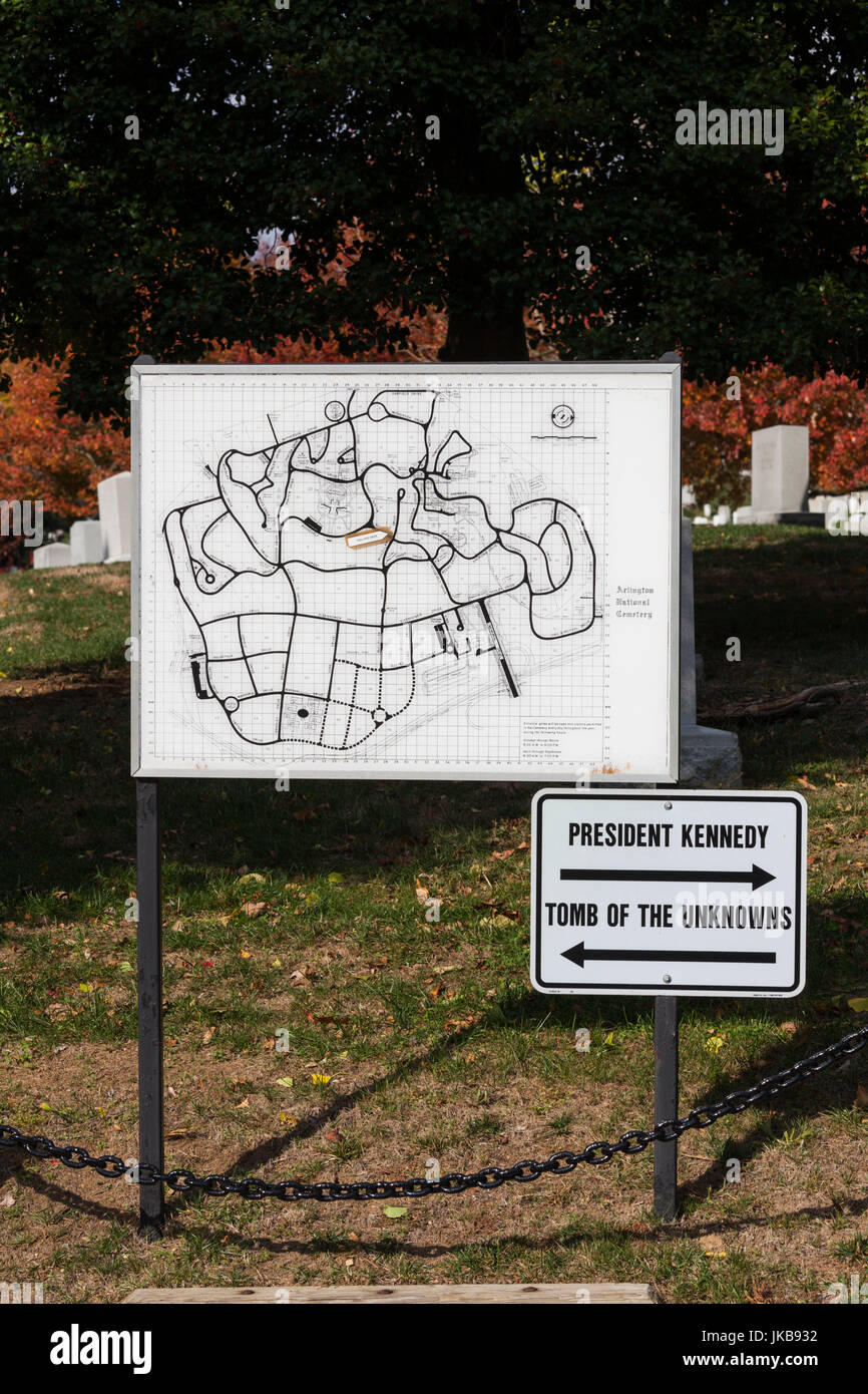USA, Virginia, Arlington, Arlington National Cemetery, signs Stock