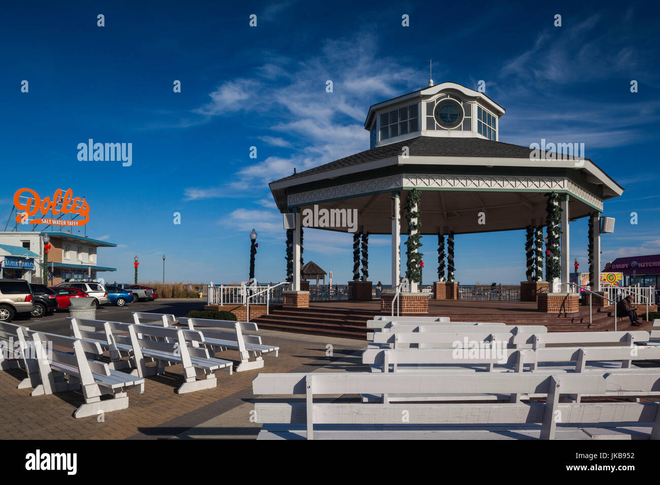 USA, Delaware, Rehoboth Beach, boardwalk bandstand Stock Photo