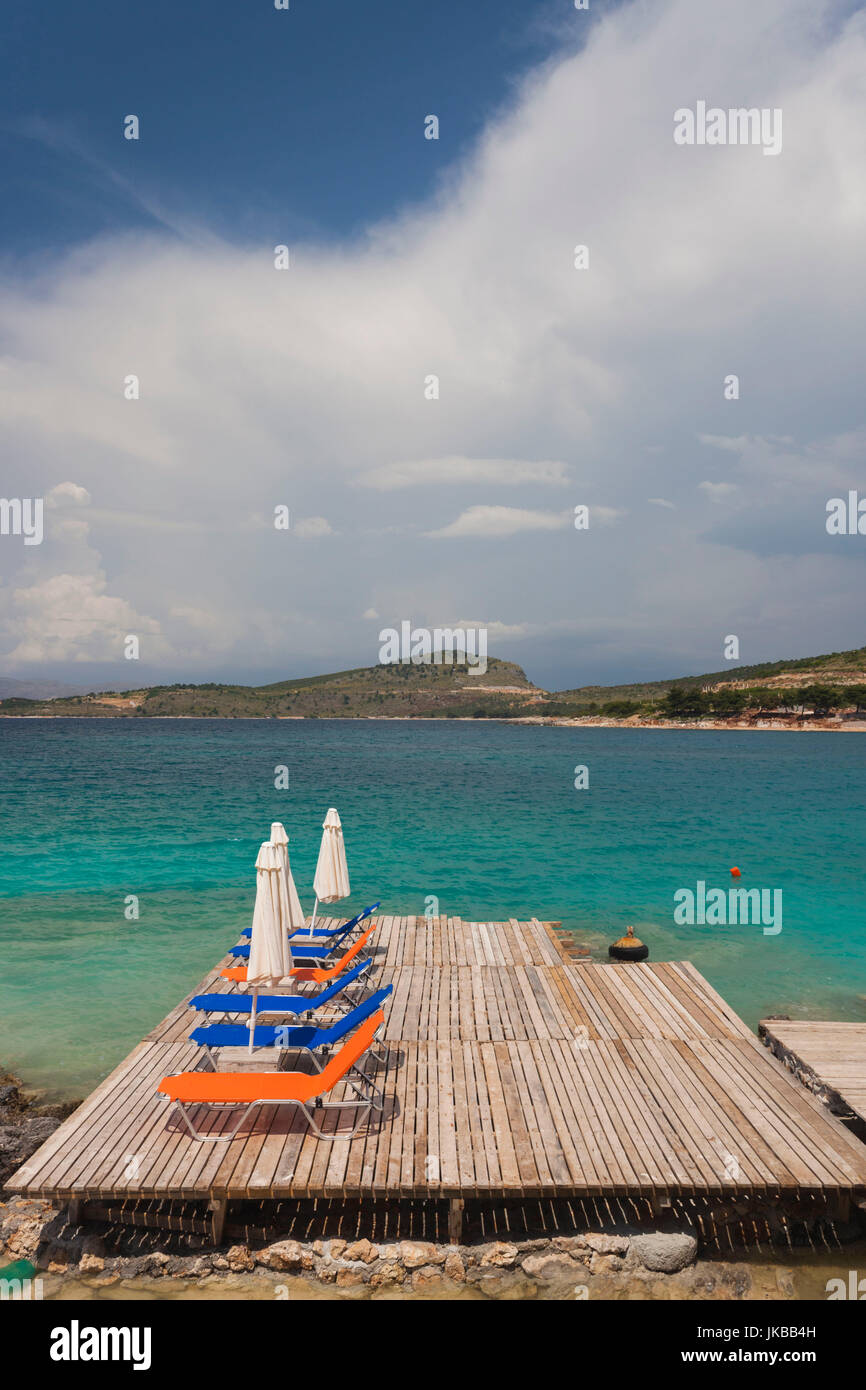 Albania, Albanian Riviera, Ksamil, town beachfront Stock Photo Alamy