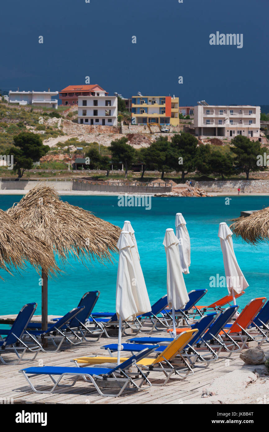 Albania, Albanian Riviera, Ksamil, town beachfront Stock Photo Alamy