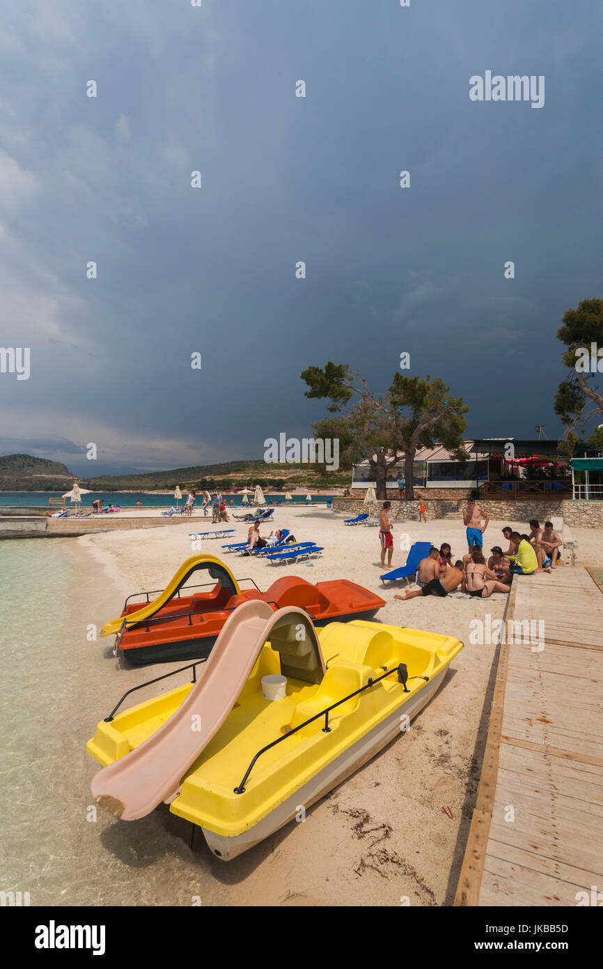 Albania, Albanian Riviera, Ksamil, town beachfront Stock Photo Alamy